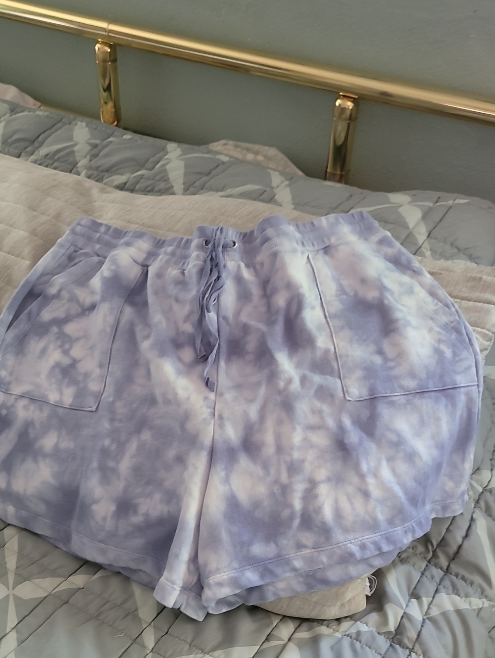 Vince Camuto Blue/white Tie-Dye Athletic Lounge Shorts